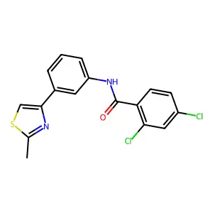 2,4-dichloro-N-[3-(2-methyl-1,3-thiazol-4-yl)phenyl]benzamide structure