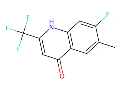 7-Fluoro-6-methyl-2-(trifluoromethyl)quinolin-4-ol structure