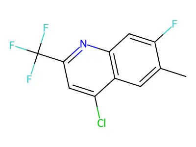 4-Chloro-7-fluoro-6-methyl-2-(trifluoromethyl)quinoline structure