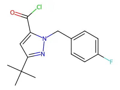 3-tert-Butyl-1-(4-fluorobenzyl)-1H-pyrazole-5-carbonyl chloride structure