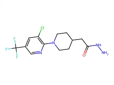 2-{1-[3-Chloro-5-(trifluoromethyl)pyridin-2-yl]piperidin-4-yl}acetohydrazide structure