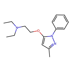 Pyrazole, 5-(2-(diethylamino)ethoxy)-3-methyl-1-phenyl- structure