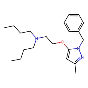 Pyrazole, 1-benzyl-5-(2-(dibutylamino)ethoxy)-3-methyl- structure