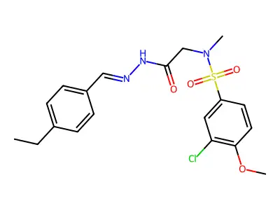 2-[(3-chloro-4-methoxyphenyl)sulfonyl-methylamino]-N-[(4-ethylphenyl)methylideneamino]acetamide structure