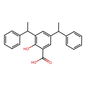 2-羟基-3,5-双(1-苯乙基)苯甲酸 structure