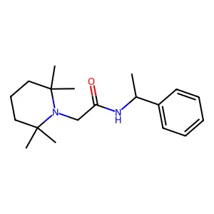 N-(1-Phenylethyl)-2-(2,2,6,6-tetramethylpiperidin-1-yl)ethanimidic acid structure