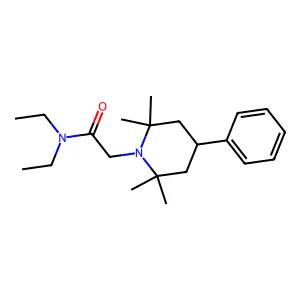 Piperidine, 1-(N,N-diethylglycyl)-4-phenyl-2,2,6,6-tetramethyl- structure
