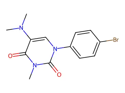 Uracil, 1-(p-bromophenyl)-5-(dimethylamino)-3-methyl- structure