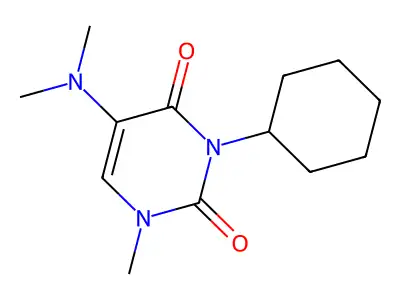 Uracil, 3-cyclohexyl-5-(dimethylamino)-1-methyl- structure