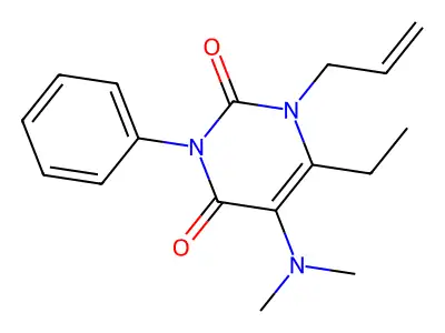 Uracil, 1-allyl-5-(dimethylamino)-6-ethyl-3-phenyl- structure