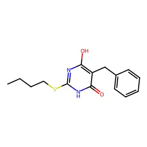 5-benzyl-2-(butylthio)-6-hydroxy-4(3H)-pyrimidinone structure