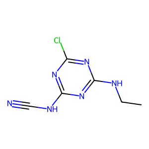 [4-Chloro-6-(ethylamino)-1,3,5-triazin-2-yl]cyanamide structure