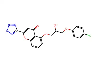 5-(3-(4-Chlorophenoxy)-2-hydroxypropoxy)-2-(1H-tetrazol-5-yl)-4H-1-benzopyran-4-one structure