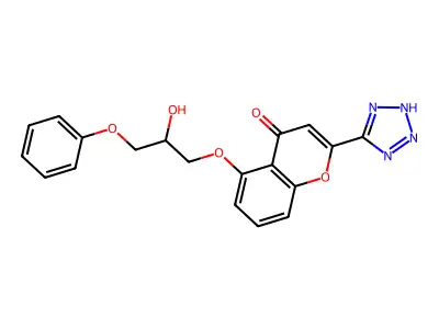 5-(2-Hydroxy-3-phenoxypropoxy)-2-(2H-tetrazol-5-yl)-4H-1-benzopyran-4-one structure