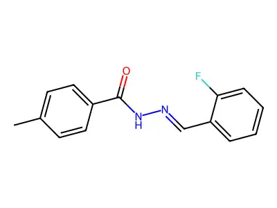 N-[(E)-(2-fluorophenyl)methylideneamino]-4-methylbenzamide structure