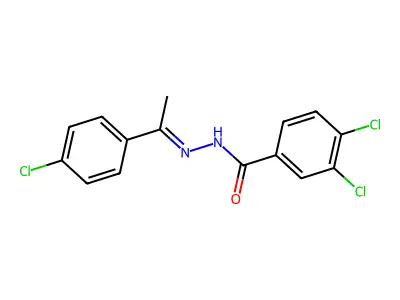 3,4-dichloro-N-[(E)-1-(4-chlorophenyl)ethylideneamino]benzamide structure