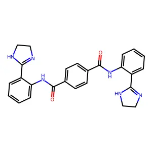 1-N,4-N-bis[2-(4,5-dihydro-1H-imidazol-2-yl)phenyl]benzene-1,4-dicarboxamide structure
