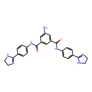 5-Amino-N,N'-bis(4-(4,5-dihydro-1H-imidazol-2-yl)phenyl)isophthalamide structure