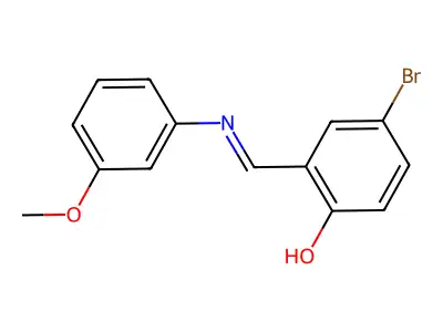 4-bromo-2-{(E)-[(3-methoxyphenyl)imino]methyl}phenol structure
