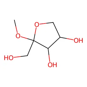beta-D-threo-2-Pentulofuranoside, methyl structure