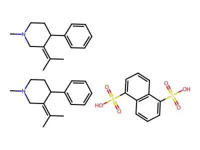 3-(Isopropylidene)-1-methyl-4-phenyl-piperidine 1,5-naphthalenedisulfonate (2:1) structure