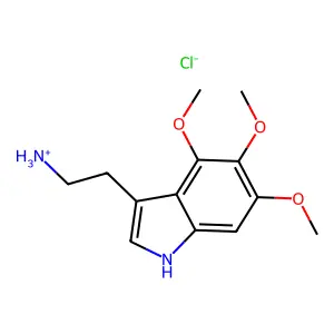 2-(4,5,6-Trimethoxy-1H-indol-3-yl)ethan-1-amine--hydrogen chloride (1/1) structure