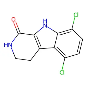 5,8-dichloro-2,3,4,9-tetrahydro-1H-beta-carbolin-1-one structure
