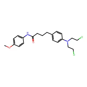 4-{4-[Bis(2-chloroethyl)amino]phenyl}-n-(4-methoxyphenyl)butanamide structure
