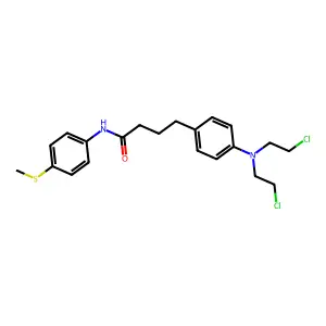 4-{4-[Bis(2-chloroethyl)amino]phenyl}-n-[4-(methylsulfanyl)phenyl]butanamide structure