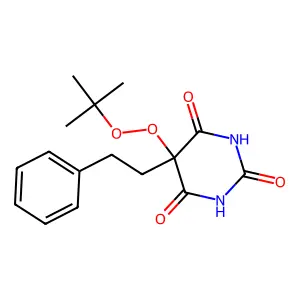 Barbituric acid, 5-tert-butylperoxy-5-(1-phenethyl)- structure