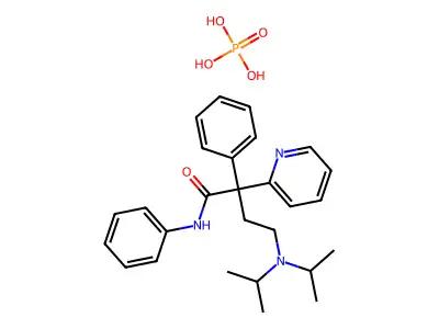 2-Pyridineacetamide, alpha-(2-(bis(1-methylethyl)amino)ethyl)-N,alpha-diphenyl-, phosphate (1:1) structure