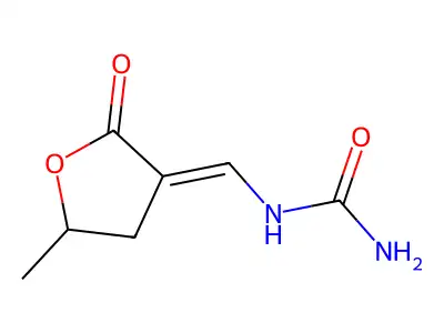 (5-Methyl-2-oxooxolan-3-ylidene)methylurea structure