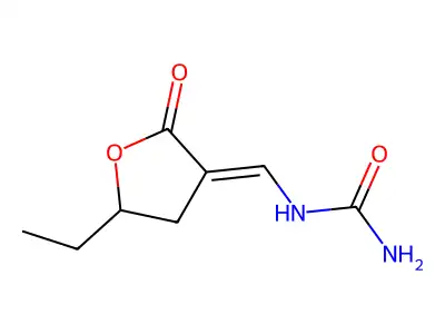(5-Ethyl-2-oxooxolan-3-ylidene)methylurea structure