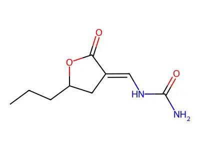(2-Oxo-5-propyloxolan-3-ylidene)methylurea structure
