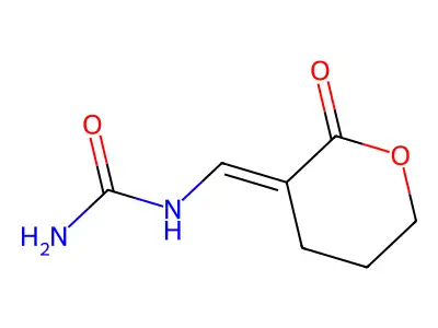 (2-Oxooxan-3-ylidene)methylurea structure