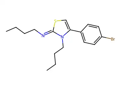 1-Butanamine, N-[4-(4-bromophenyl)-3-butyl-2(3H)-thiazolylidene]- structure
