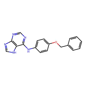 N-(4-phenylmethoxyphenyl)-7H-purin-6-amine structure