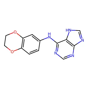 N-(2,3-dihydro-1,4-benzodioxin-6-yl)-7H-purin-6-amine structure