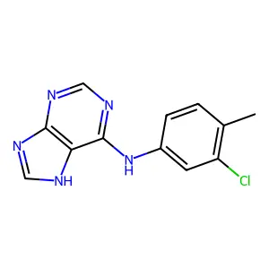 N-(3-chloro-4-methylphenyl)-7H-purin-6-amine structure