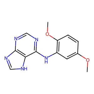 N-(2,5-dimethoxyphenyl)-9H-purin-6-amine structure