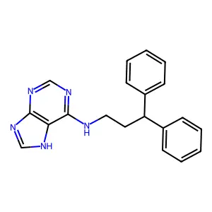N-(3,3-diphenylpropyl)-7H-purin-6-amine structure