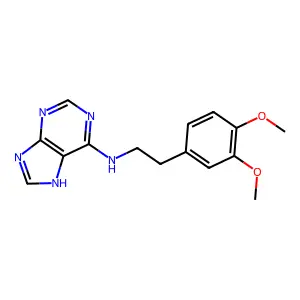 N-[2-(3,4-dimethoxyphenyl)ethyl]-9H-purin-6-amine structure