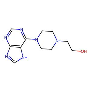 2-[4-(7H-purin-6-yl)piperazin-1-yl]ethanol structure