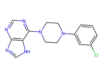 6-[4-(3-chlorophenyl)piperazin-1-yl]-9H-purine structure