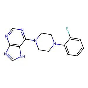 6-[4-(2-fluorophenyl)piperazin-1-yl]-7H-purine structure