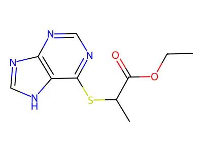 Ethyl 2-(9H-purin-6-ylsulfanyl)propanoate structure