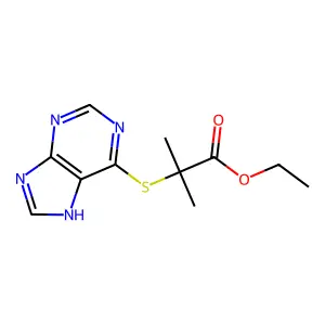 ethyl 2-methyl-2-(7H-purin-6-ylsulfanyl)propanoate structure