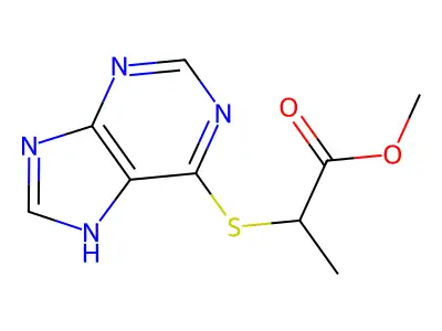 methyl 2-((9H-purin-6-yl)thio)propanoate structure