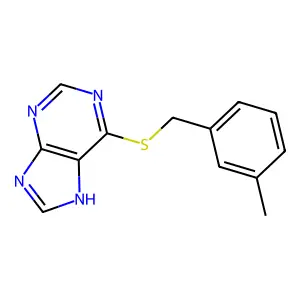 6-[(3-methylphenyl)methylsulfanyl]-7H-purine structure