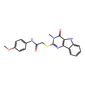 N-(4-methoxyphenyl)-2-({3-methyl-4-oxo-3H,4H,5H-pyrimido[5,4-b]indol-2-yl}sulfanyl)acetamide structure